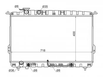 5 249 р. Радиатор двигателя (трубчатый, 2.0 / 2.4 / 2.5 / 2.7) SAT  Hyundai Sonata  EF (2001-2013), KIA Magentis (2000-2005), KIA Optima  1 GD (2000-2005)  с доставкой в г. Воронеж. Увеличить фотографию 1