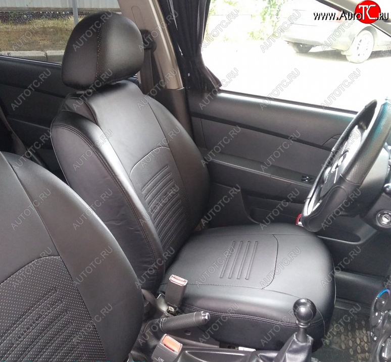6 799 р. Чехлы для сидений (EF) Lord Autofashion Турин (экокожа)  Hyundai Sonata  EF (2001-2013) рестайлинг ТагАЗ (Чёрный, вставка чёрная)  с доставкой в г. Воронеж