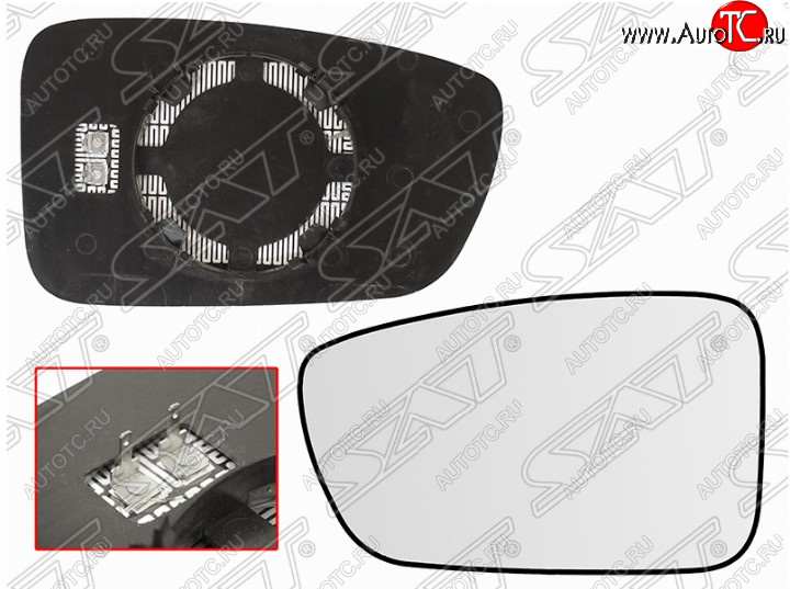 849 р. Левое полотно зеркала SAT (сферическое с обогревом) Hyundai Sonata YF (2009-2014)  с доставкой в г. Воронеж