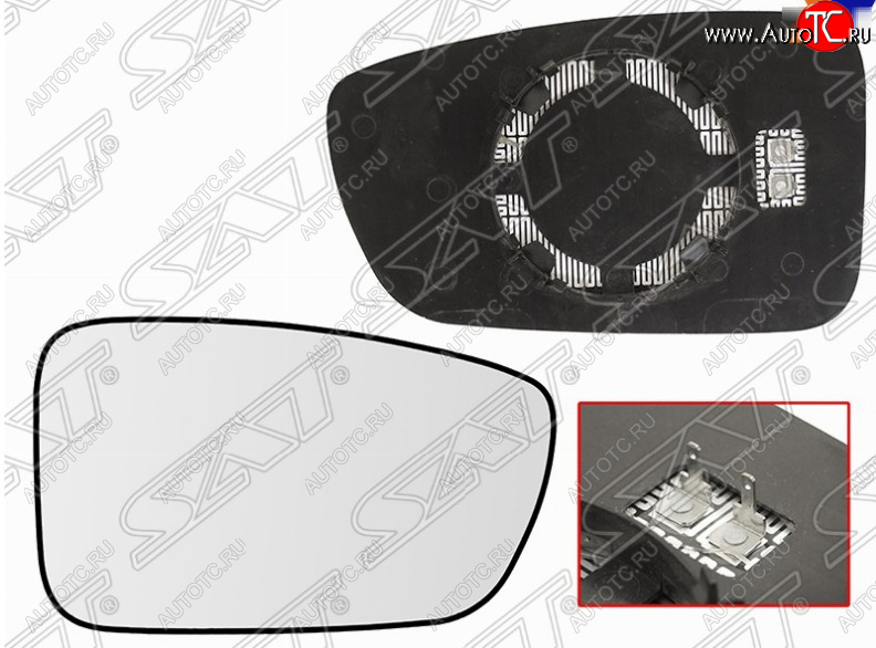 849 р. Правое полотно зеркала SAT (сферическое с обогревом) Hyundai Sonata YF (2009-2014)  с доставкой в г. Воронеж