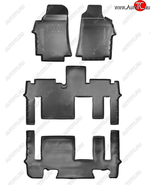5 949 р. Коврики салонные Noplast (3 ряда) Hyundai Starex/Grand Starex/H1 TQ 2-ой рестайлинг (2017-2022) (Серый)  с доставкой в г. Воронеж