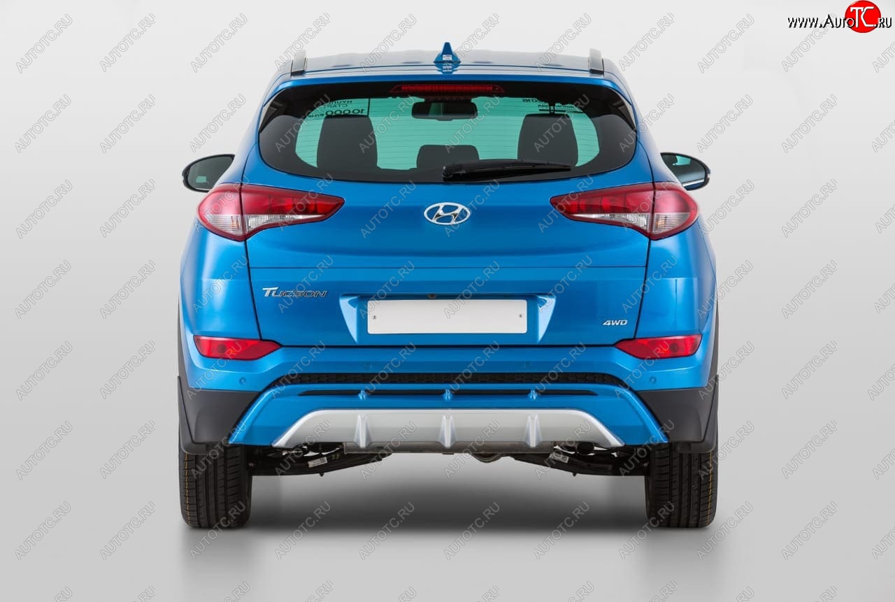 9 799 р. Накладка заднего бампера YT  Hyundai Tucson  TL (2015-2018) дорестайлинг (Неокрашенная)  с доставкой в г. Воронеж