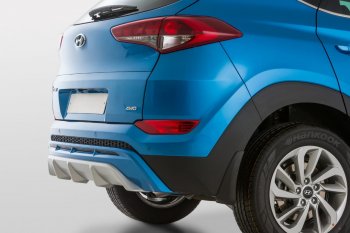 9 799 р. Накладка заднего бампера YT  Hyundai Tucson  TL (2015-2018) дорестайлинг (Неокрашенная)  с доставкой в г. Воронеж. Увеличить фотографию 5