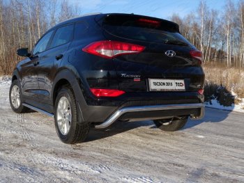 20 599 р. Защита заднего бампера ТСС (нержавейка d 60,3 мм) (кенгурин)  Hyundai Tucson  TL (2015-2018) дорестайлинг  с доставкой в г. Воронеж. Увеличить фотографию 1