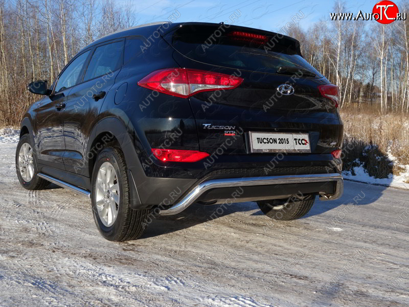 20 599 р. Защита заднего бампера ТСС (нержавейка d 60,3 мм) (кенгурин) Hyundai Tucson TL дорестайлинг (2015-2018)  с доставкой в г. Воронеж