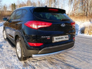 18 999 р. Защита заднего бампера (овальная) ТСС 75х42 мм Hyundai Tucson TL дорестайлинг (2015-2018)  с доставкой в г. Воронеж. Увеличить фотографию 1