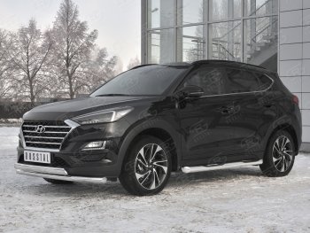14 349 р. Защита переднего бампера (2 трубы Ø63 и 75х42 мм, нержавейка) Russtal Hyundai Tucson TL рестайлинг (2018-2021)  с доставкой в г. Воронеж. Увеличить фотографию 2