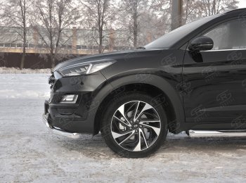 14 349 р. Защита переднего бампера (2 трубы Ø63 и 75х42 мм, нержавейка) Russtal Hyundai Tucson TL рестайлинг (2018-2021)  с доставкой в г. Воронеж. Увеличить фотографию 3