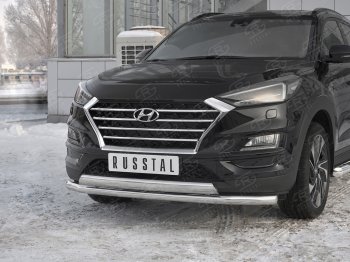 14 349 р. Защита переднего бампера (2 трубы Ø63 и 75х42 мм, нержавейка) Russtal Hyundai Tucson TL рестайлинг (2018-2021)  с доставкой в г. Воронеж. Увеличить фотографию 4