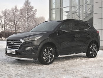15 549 р. Защита переднего бампера (Ø 63 мм, нержавейка) SLITKOFF  Hyundai Tucson  TL (2018-2021) рестайлинг  с доставкой в г. Воронеж. Увеличить фотографию 2