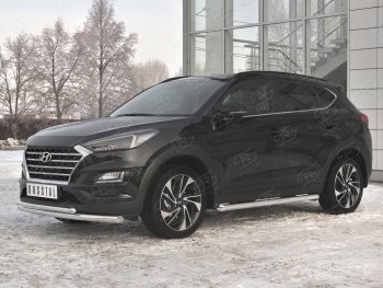 17 899 р. Защита переднего бампера (2 трубы Ø63 и 42 мм, нержавейка) SLITKOFF  Hyundai Tucson  TL (2018-2021) рестайлинг  с доставкой в г. Воронеж. Увеличить фотографию 2