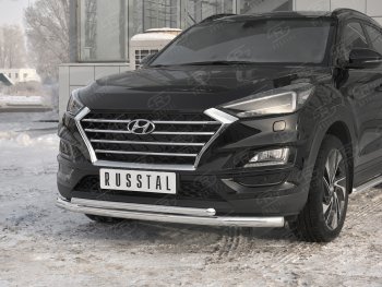 17 899 р. Защита переднего бампера (2 трубы Ø63 и 42 мм, нержавейка) SLITKOFF  Hyundai Tucson  TL (2018-2021) рестайлинг  с доставкой в г. Воронеж. Увеличить фотографию 4