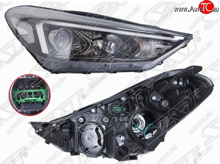 16 549 р. Правая передняя фара SAT (LED) Hyundai Tucson TL рестайлинг (2018-2021)  с доставкой в г. Воронеж