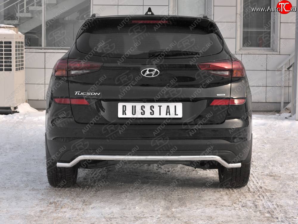 14 899 р. Защита заднего бампера (Ø42 мм волна, нержавейка) SLITKOFF  Hyundai Tucson  TL (2018-2021) рестайлинг  с доставкой в г. Воронеж