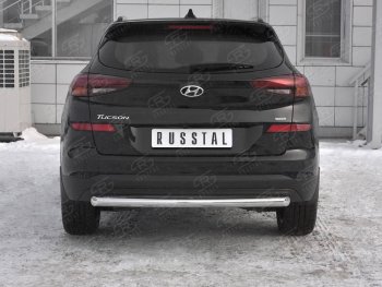 14 899 р. Защита заднего бампера (Ø63 мм, нержавейка) SLITKOFF Hyundai Tucson TL рестайлинг (2018-2021)  с доставкой в г. Воронеж. Увеличить фотографию 1