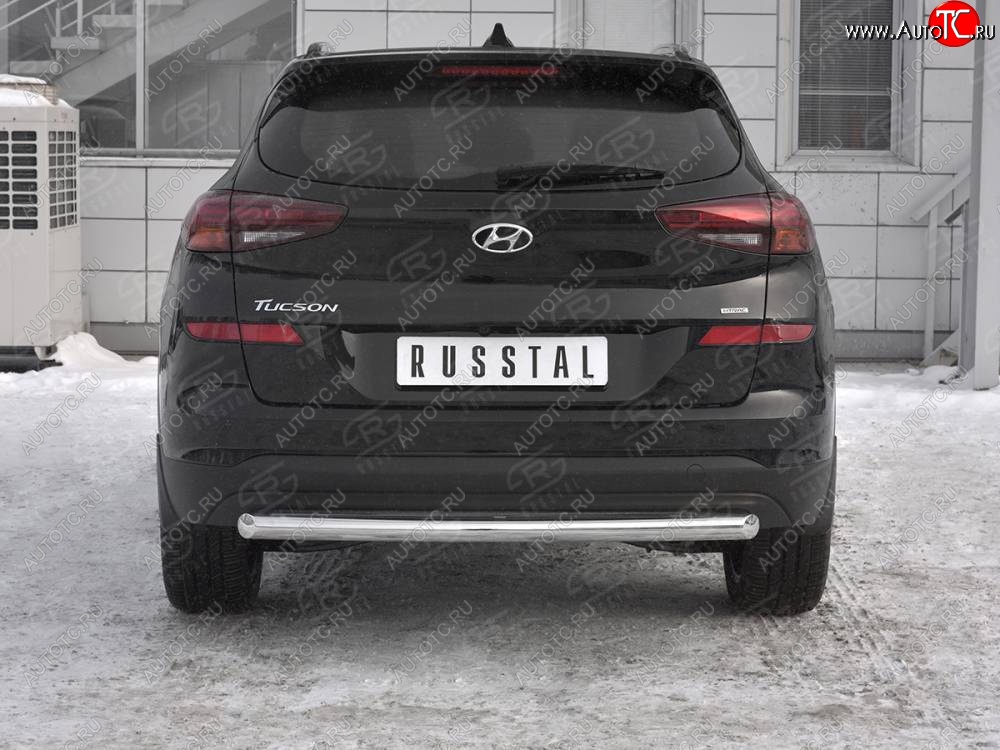 14 899 р. Защита заднего бампера (Ø63 мм, нержавейка) SLITKOFF Hyundai Tucson TL рестайлинг (2018-2021)  с доставкой в г. Воронеж