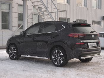 14 899 р. Защита заднего бампера (Ø63 мм, нержавейка) SLITKOFF Hyundai Tucson TL рестайлинг (2018-2021)  с доставкой в г. Воронеж. Увеличить фотографию 2