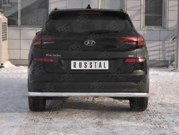 15 349 р. Защита заднего бампера (Ø63 мм, нержавейка) RUSSTAL Hyundai Tucson TL рестайлинг (2018-2021)  с доставкой в г. Воронеж. Увеличить фотографию 1