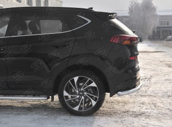 15 349 р. Защита заднего бампера (Ø63 мм, нержавейка) RUSSTAL Hyundai Tucson TL рестайлинг (2018-2021)  с доставкой в г. Воронеж. Увеличить фотографию 2