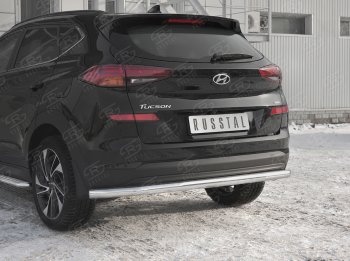 15 349 р. Защита заднего бампера (Ø63 мм, нержавейка) RUSSTAL Hyundai Tucson TL рестайлинг (2018-2021)  с доставкой в г. Воронеж. Увеличить фотографию 3