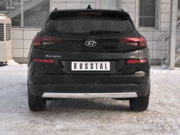 14 999 р. Защита заднего бампера (Ø75x42 мм, нержавейка) Russtal Hyundai Tucson TL рестайлинг (2018-2021)  с доставкой в г. Воронеж. Увеличить фотографию 1