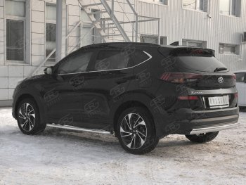 14 999 р. Защита заднего бампера (Ø75x42 мм, нержавейка) Russtal  Hyundai Tucson  TL (2018-2021) рестайлинг  с доставкой в г. Воронеж. Увеличить фотографию 2