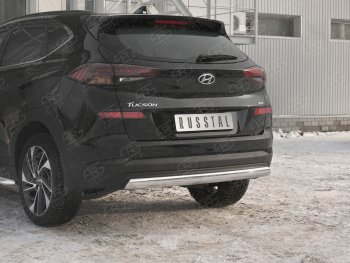 14 999 р. Защита заднего бампера (Ø75x42 мм, нержавейка) Russtal  Hyundai Tucson  TL (2018-2021) рестайлинг  с доставкой в г. Воронеж. Увеличить фотографию 4