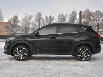 16 649 р. Защита порогов (Ø75x42 мм с проступью, нержавейка) Russtal Hyundai Tucson TL рестайлинг (2018-2021)  с доставкой в г. Воронеж. Увеличить фотографию 3