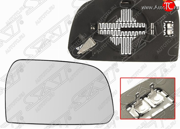 649 р. Правое полотно зеркала SAT (асферическое, с обогревом)  Hyundai Tucson  JM (2004-2010)  с доставкой в г. Воронеж