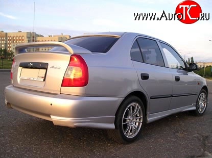 2 899 р. Козырёк на заднее стекло Street Hyundai Accent 2 LC седан дорестайлинг (ТагАЗ) (1999-2012) (Неокрашенный)  с доставкой в г. Воронеж