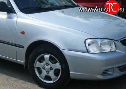 4 999 р. Переднее правое крыло Стандартное Hyundai Accent 2 LC седан дорестайлинг (ТагАЗ) (1999-2012) (Окрашенное)  с доставкой в г. Воронеж