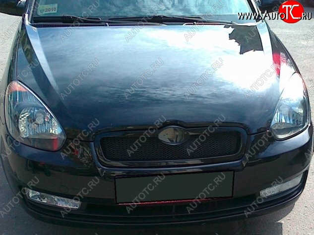 4 749 р. Решётка радиатора CT Hyundai Accent 3 MC седан (2005-2011) (Неокрашенная)  с доставкой в г. Воронеж