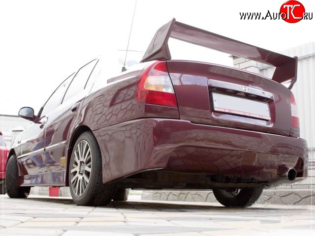 6 549 р. Спойлер EVO Style Hyundai Accent 2 LC седан дорестайлинг (ТагАЗ) (1999-2012) (Неокрашенный)  с доставкой в г. Воронеж