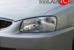 Прозрачная защита передних фар Novline Hyundai Accent  2 LC (1999-2012) седан дорестайлинг (ТагАЗ)