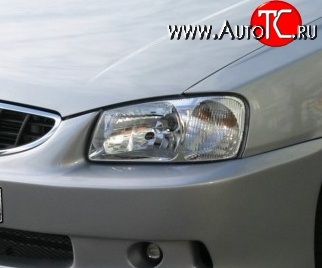 476 р. Прозрачная защита передних фар Novline  Hyundai Accent  2 LC (1999-2012) седан дорестайлинг (ТагАЗ)  с доставкой в г. Воронеж