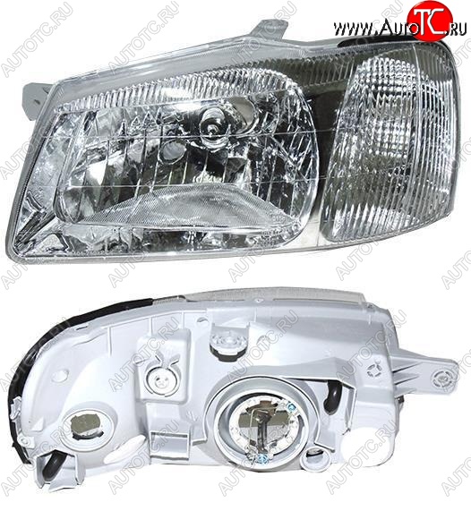 6 999 р. Левая фара DEPO Hyundai Accent 2 LC седан дорестайлинг (ТагАЗ) (1999-2012)  с доставкой в г. Воронеж