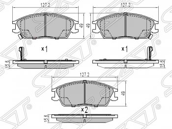 Колодки тормозные SAT (передние) Hyundai Accent  2 LC - Getz  TB