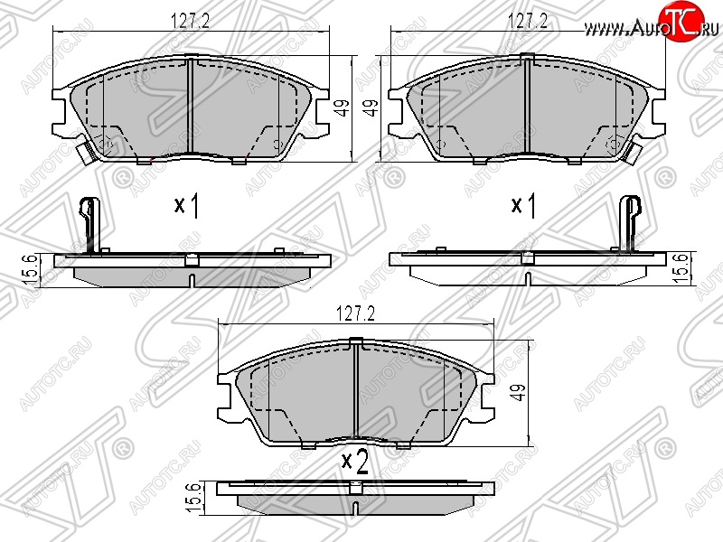 829 р. Колодки тормозные SAT (передние)  Hyundai Accent  2 LC - Getz  TB  с доставкой в г. Воронеж