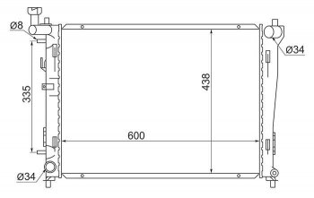 6 849 р. Радиатор двигателя SAT (пластинчатый,1.4/1.6/2.0, АКПП)  Hyundai Avante (2006-2010), Hyundai Elantra  HD (2006-2011), Hyundai I30  FD (2007-2012), KIA Ceed  1 ED (2006-2012)  с доставкой в г. Воронеж. Увеличить фотографию 1