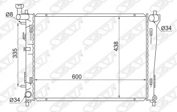 5 799 р. Радиатор двигателя  SAT (трубчатый, 1.4/1.6/2.0, АКПП) Hyundai Elantra HD (2006-2011)  с доставкой в г. Воронеж. Увеличить фотографию 1