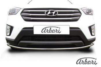 13 859 р. Защита переднего бампера Arbori (нержавейка, 1 труба d42 mm).  Hyundai Creta  GS (2015-2021) дорестайлинг, рестайлинг  с доставкой в г. Воронеж. Увеличить фотографию 2