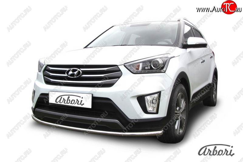 13 859 р. Защита переднего бампера Arbori (нержавейка, 1 труба d42 mm).  Hyundai Creta  GS (2015-2021) дорестайлинг, рестайлинг  с доставкой в г. Воронеж