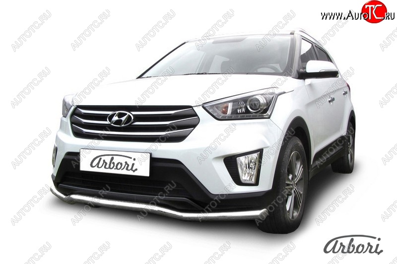 26 999 р. Защита переднего бампера Arbori (волна, нержавейка, 1 труба d57 mm).  Hyundai Creta  GS (2015-2021) дорестайлинг, рестайлинг  с доставкой в г. Воронеж