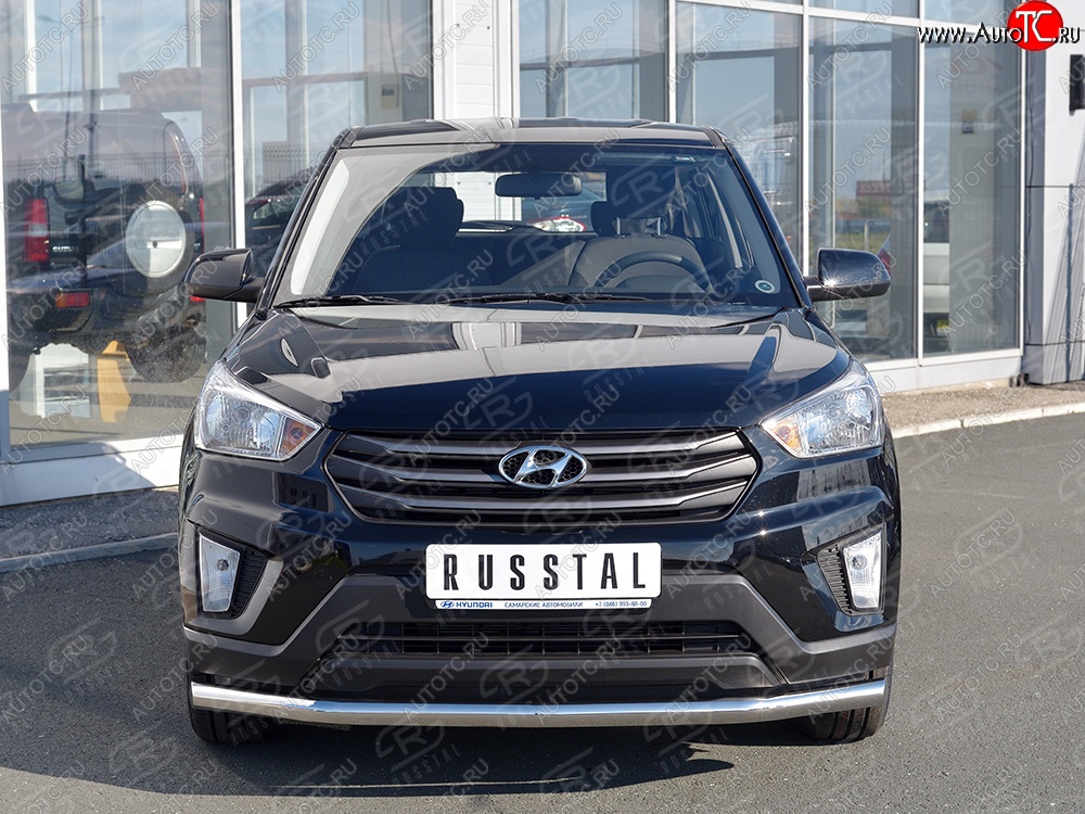 15 649 р. Защита переднего бампера (Ø63 мм, нержавейка) SLITKOFF  Hyundai Creta  GS (2015-2021) дорестайлинг, рестайлинг  с доставкой в г. Воронеж