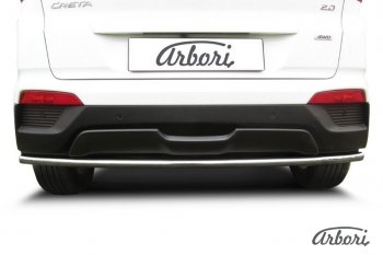 19 649 р. Защита заднего бампера Arbori (нержавейка, 1 труба d42 mm).  Hyundai Creta  GS (2015-2021) дорестайлинг, рестайлинг  с доставкой в г. Воронеж. Увеличить фотографию 2