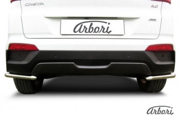 3 689 р. Защита заднего бампера Arbori (уголки, нержавейка, 1 труба d42 mm). Hyundai Creta GS дорестайлинг (2015-2019)  с доставкой в г. Воронеж. Увеличить фотографию 2