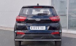 13 999 р. Защита заднего бампера (Ø42 мм, нержавейка) SLITKOFF Hyundai Creta GS дорестайлинг (2015-2019)  с доставкой в г. Воронеж. Увеличить фотографию 1