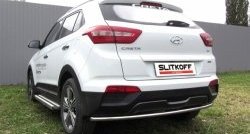 Защита заднего бампера из трубы диаметром 42 мм Slitkoff Hyundai Creta GS дорестайлинг (2015-2019)