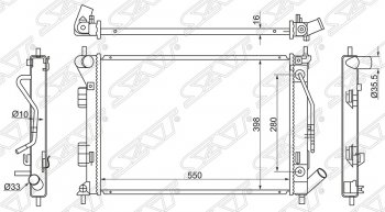 4 799 р. Радиатор двигателя SAT (трубчатый, МКПП/АКПП) Hyundai Elantra MD дорестайлинг (2010-2013)  с доставкой в г. Воронеж. Увеличить фотографию 1
