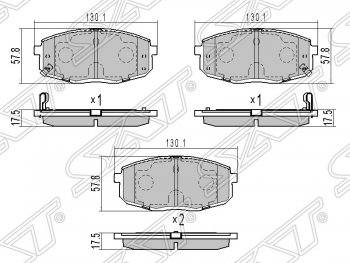 Колодки тормозные передние SAT Hyundai I30 FD хэтчбэк 5 дв. рестайлинг (2010-2012)